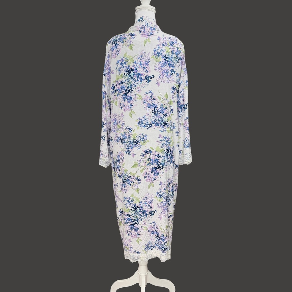 Soft Surroundings Tranquility Bamboo Robe & Nightgown M Soft Floral Sleepwear - Picture 7 of 15